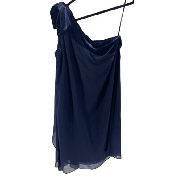 RALPH LAUREN sz 14 1X plus Navy blue One Shoulder Velvet Bow party Dress NWT B85 - Picture 3 of 8